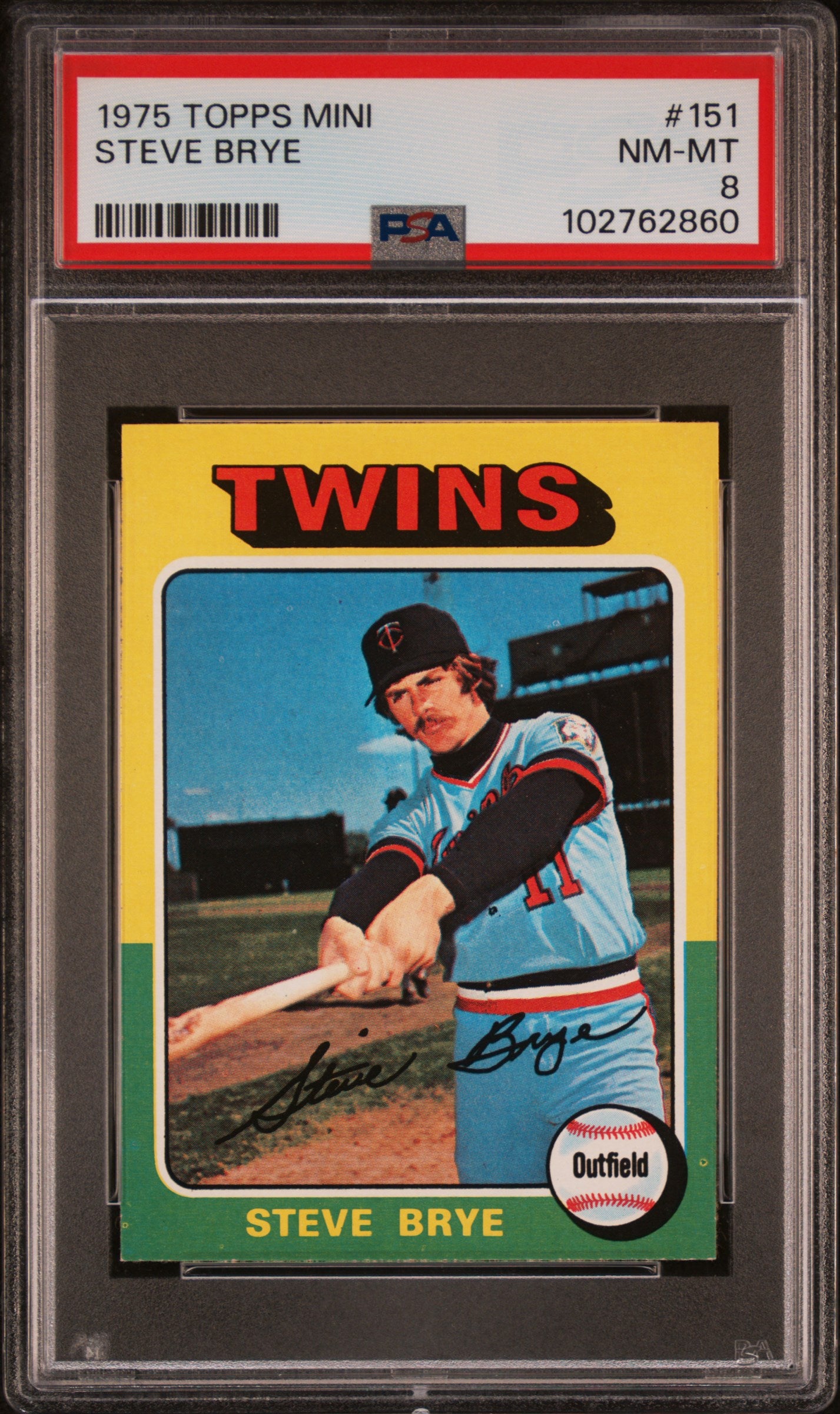 1975 Topps Mini #151 Steve Brye PSA 8