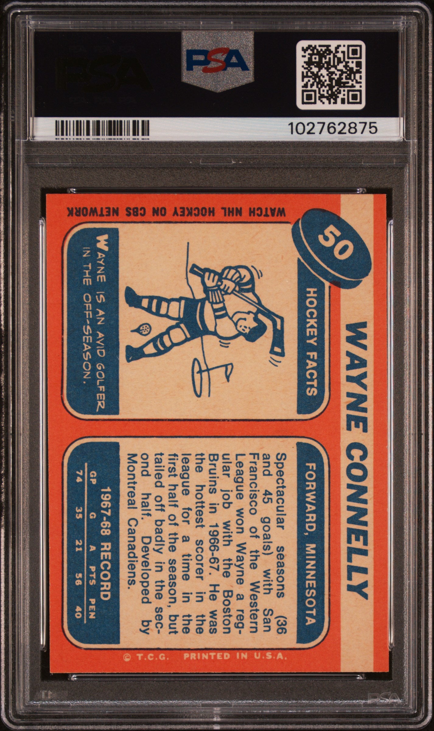 1968 Topps #50 Wayne Connelly PSA 8