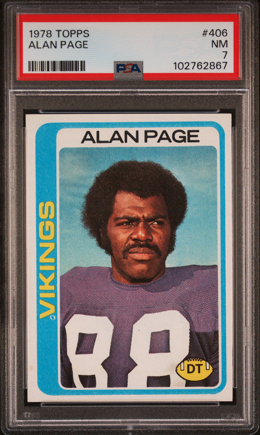 1978 Topps #406 Alan Page PSA 7