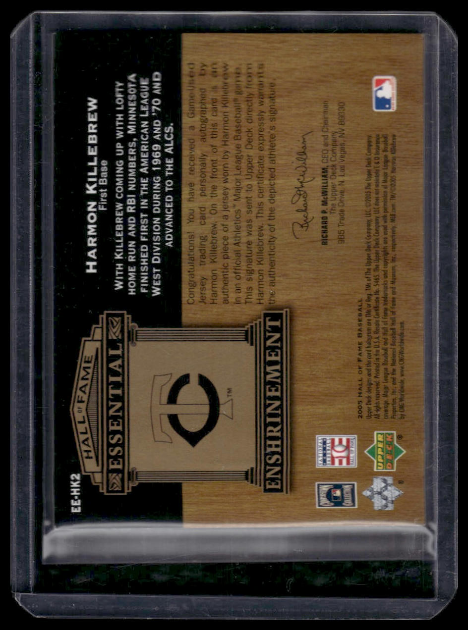 2005 Upper Deck #EE-HK2 Harmon Killebrew Twins Enshrinement Autograph #/5