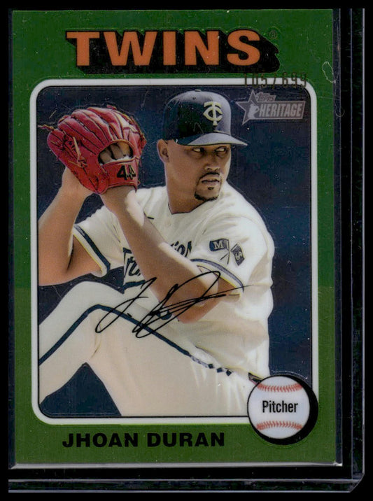 2024 Topps Heritage #100 Jhoan Duran Minnesota Twins #/699 Chrome