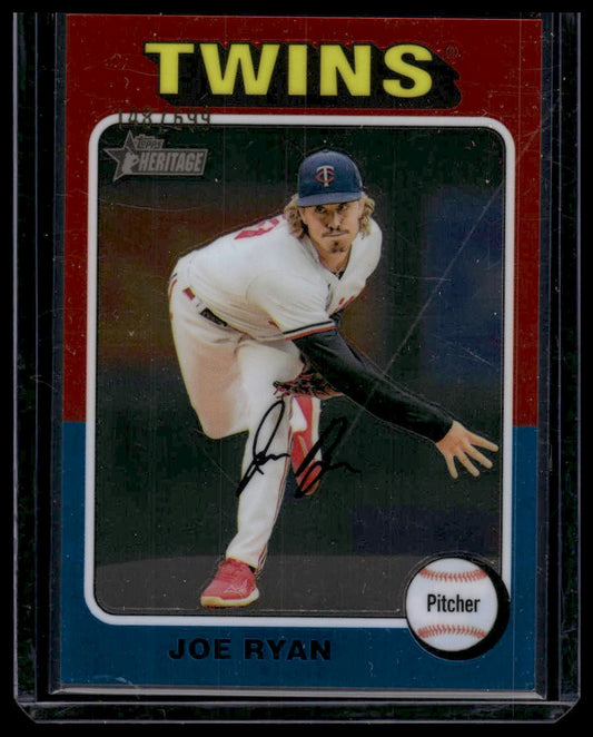 2024 Topps Heritage #246 Joe Ryan Minnesota Twins #/699 Chrome