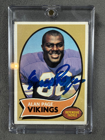 1970 Topps #59 Alan Page Rookie Card Autographed Beckett Authentication