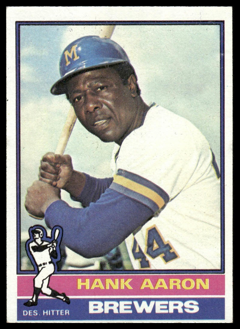 1976 Topps #550 Hank Aaron Milwaukee Brewers EX