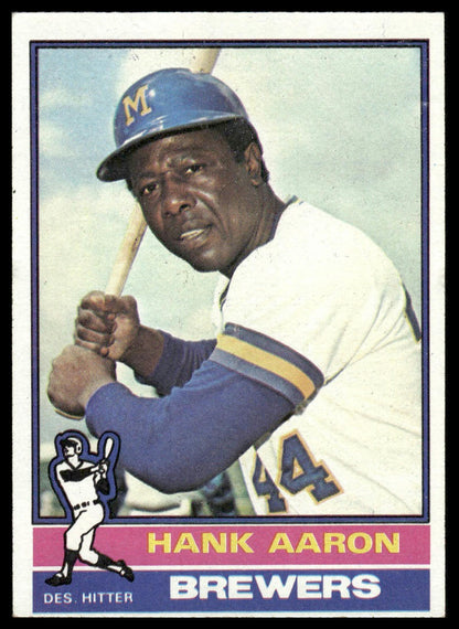 1976 Topps #550 Hank Aaron Milwaukee Brewers EX