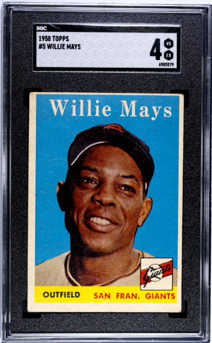 1958 Topps #5 Willie Mays San Francisco Giants SGC 4 VG-EX