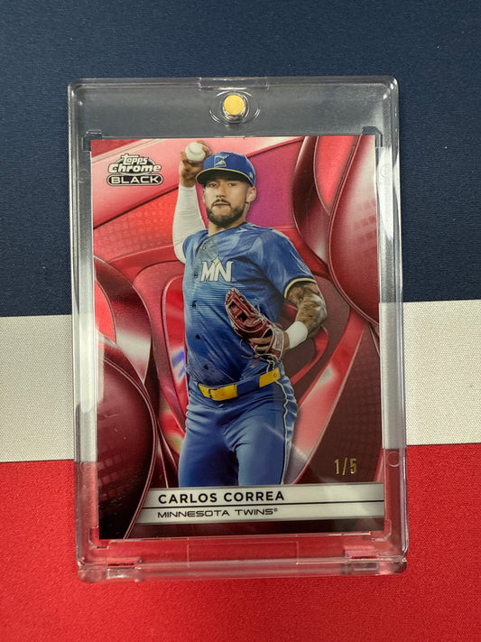 2025 Topps Chrome Black Carlos Correa Red Refractor #1/5