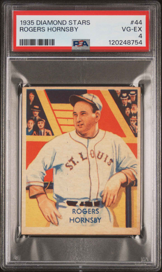 1935 Diamond Stars #44 Rogers Hornsby PSA 4 VG-EX