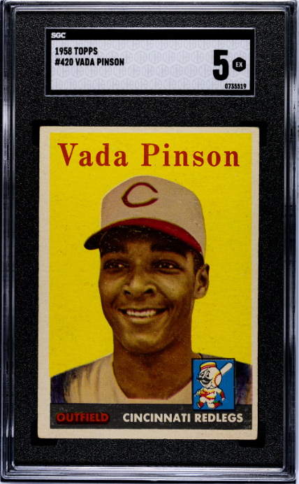 1958 Topps #420 Vada Pinson Cincinnati Reds Rookie SGC 5