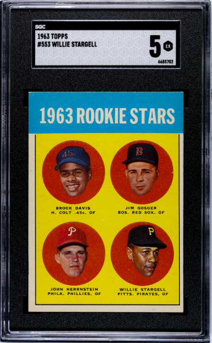 1963 Topps #553 Willie Stargell Pittsburgh Pirates Rookie SGC 5