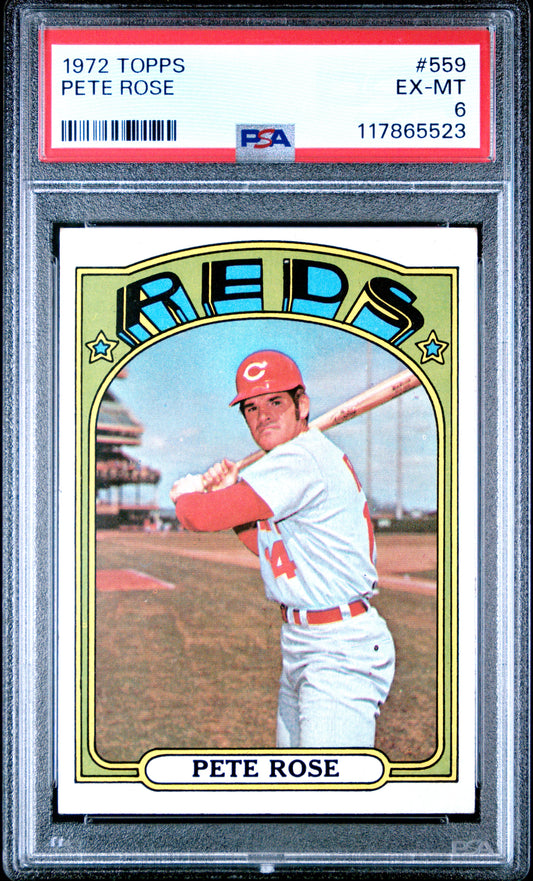 1972 Topps #559 Pete Rose Cincinnati Reds PSA EX-MT 6