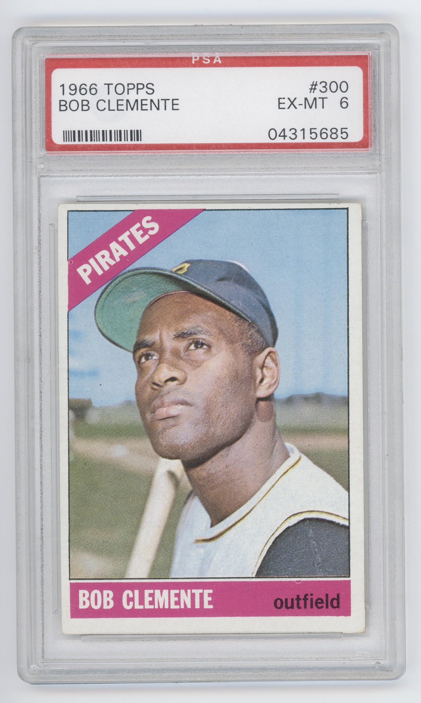 1966 Topps #300 Bob Clemente Pittsburgh Pirates PSA 6 EX-MT