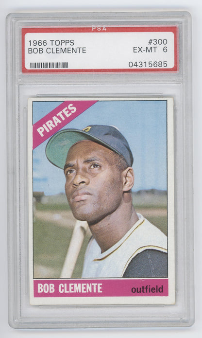 1966 Topps #300 Bob Clemente Pittsburgh Pirates PSA 6 EX-MT