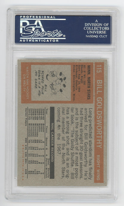 1972-73 Topps #115 Bill Goldsworthy Minnesota North Stars PSA 9 MINT