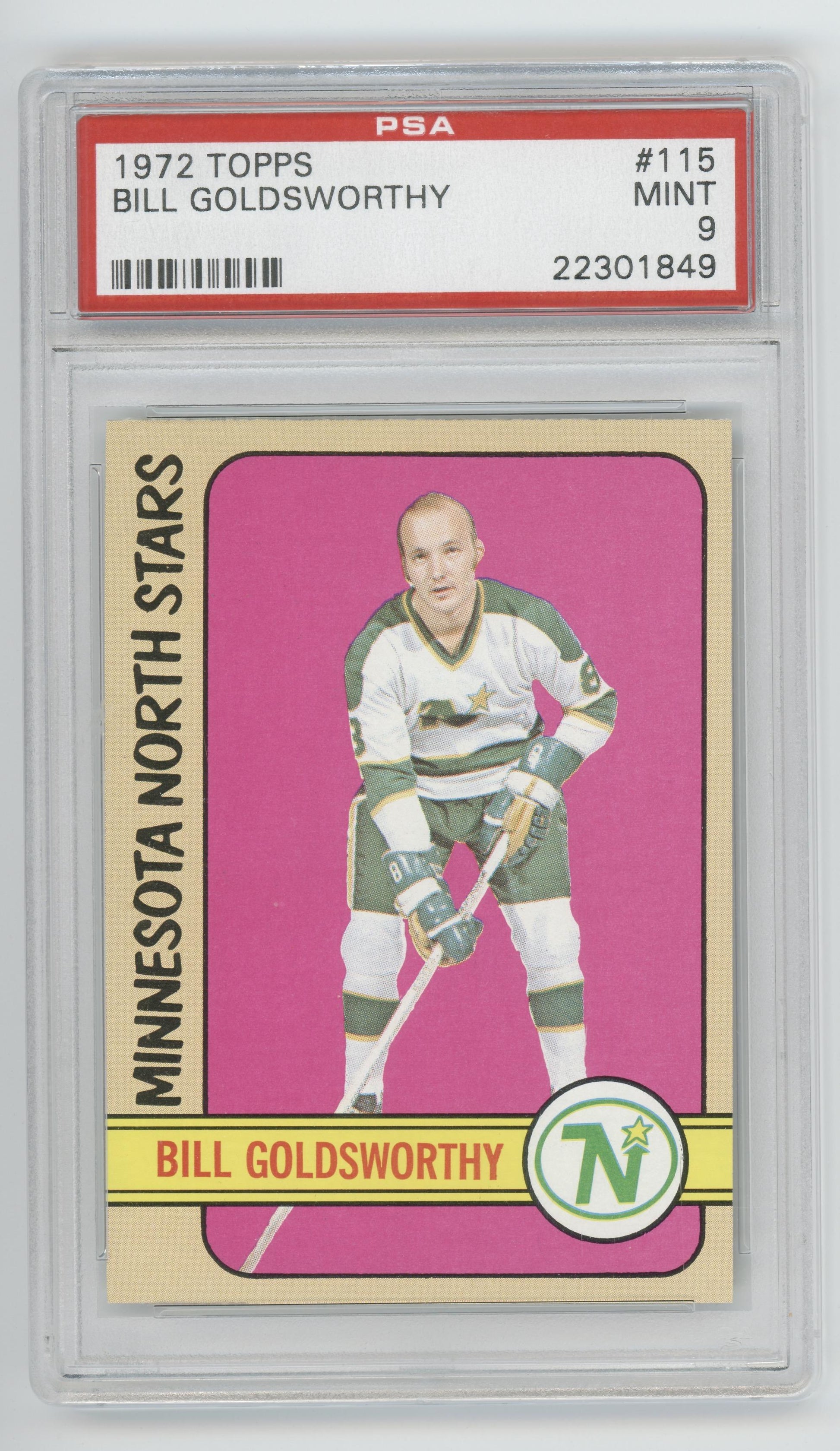 1972-73 Topps #115 Bill Goldsworthy Minnesota North Stars PSA 9 MINT