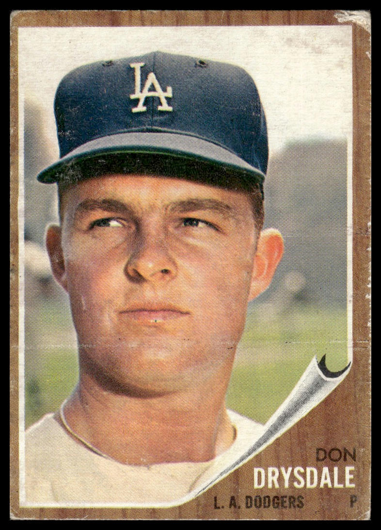 1962 Topps #340 Don Drysdale Los Angeles Dodgers Good