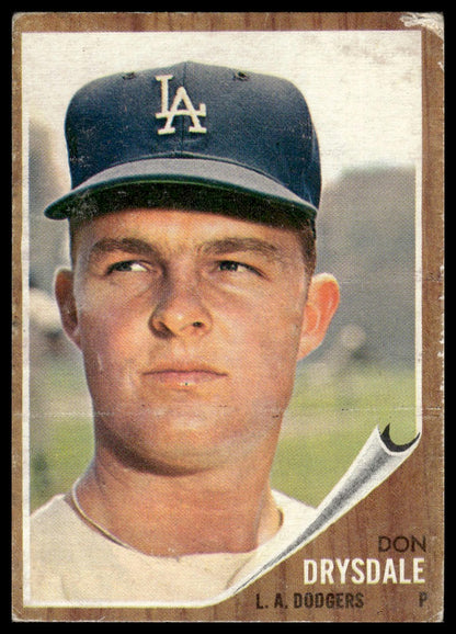 1962 Topps #340 Don Drysdale Los Angeles Dodgers Good