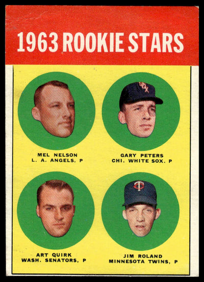 1963 Topps #522 (Mel Nelson / Gary Peters / Art Quirk / Jim Roland) RC Rookie VG