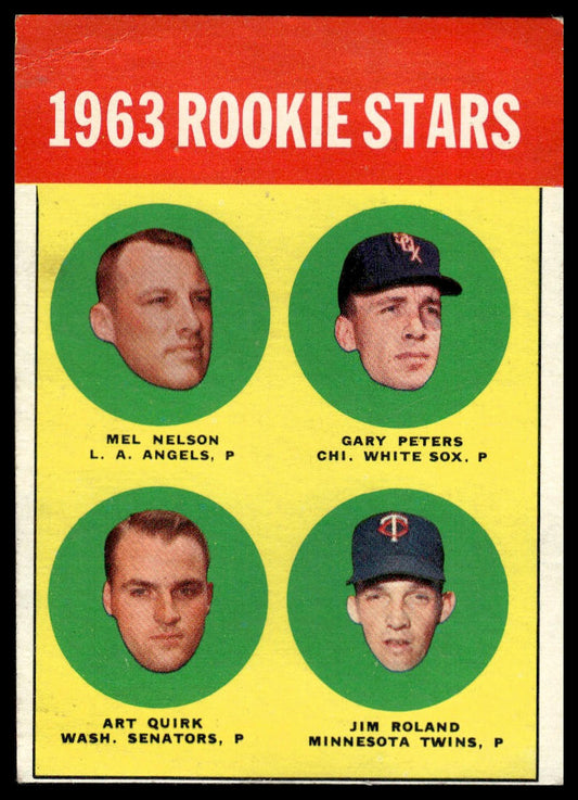 1963 Topps #522 (Mel Nelson / Gary Peters / Art Quirk / Jim Roland) RC Rookie VG