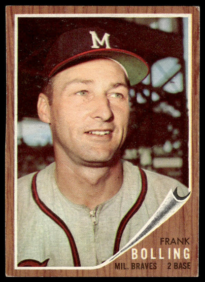 1962 Topps #130a Frank Bolling Milwaukee Braves VG-EX