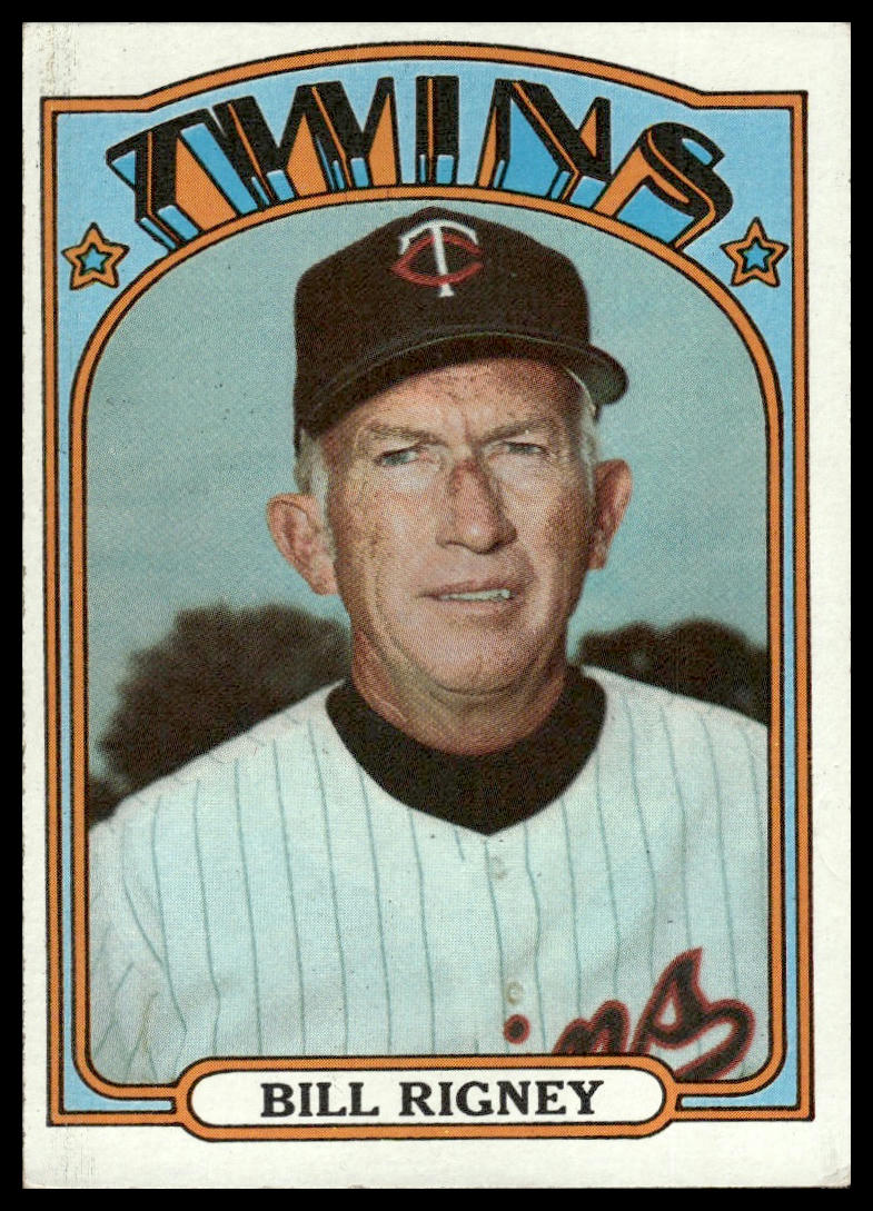 1972 Topps #389 Bill Rigney Minnesota Twins Very Good