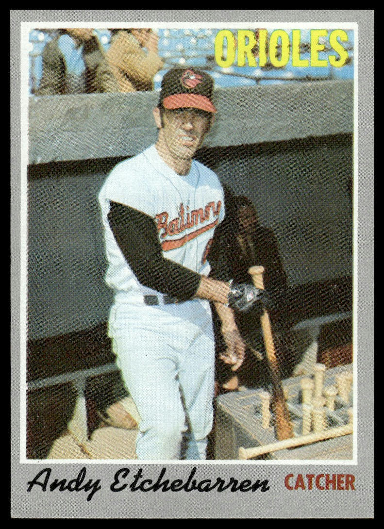 1970 Topps #213 Andy Etchebarren Baltimore Orioles Excellent