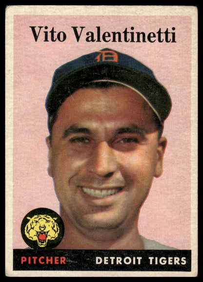 1958 Topps #463 Vito Valentinetti Detroit Tigers Very Good
