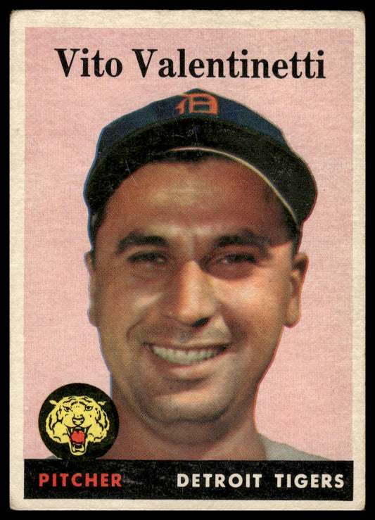 1958 Topps #463 Vito Valentinetti Detroit Tigers Very Good