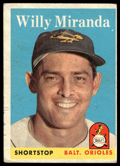 1958 Topps #179 Willy Miranda Baltimore Orioles Very Good