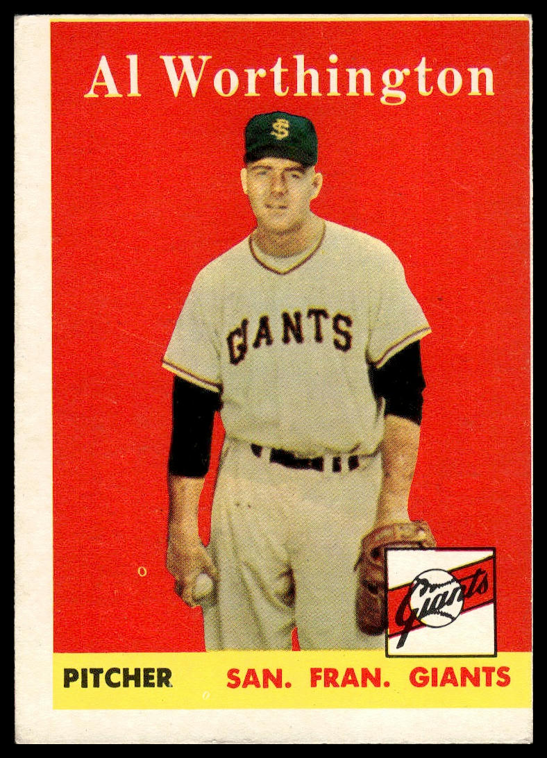 1958 Topps #427 Al Worthington San Francisco Giants Very Good