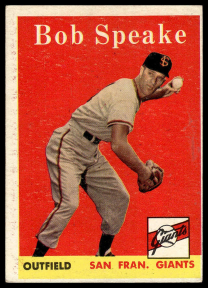 1958 Topps #437 Bob Speake San Francisco Giants Very Good