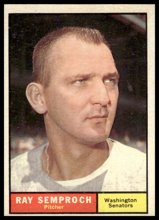 1961 Topps #174 Ray Semproch Washington Senators Excellent