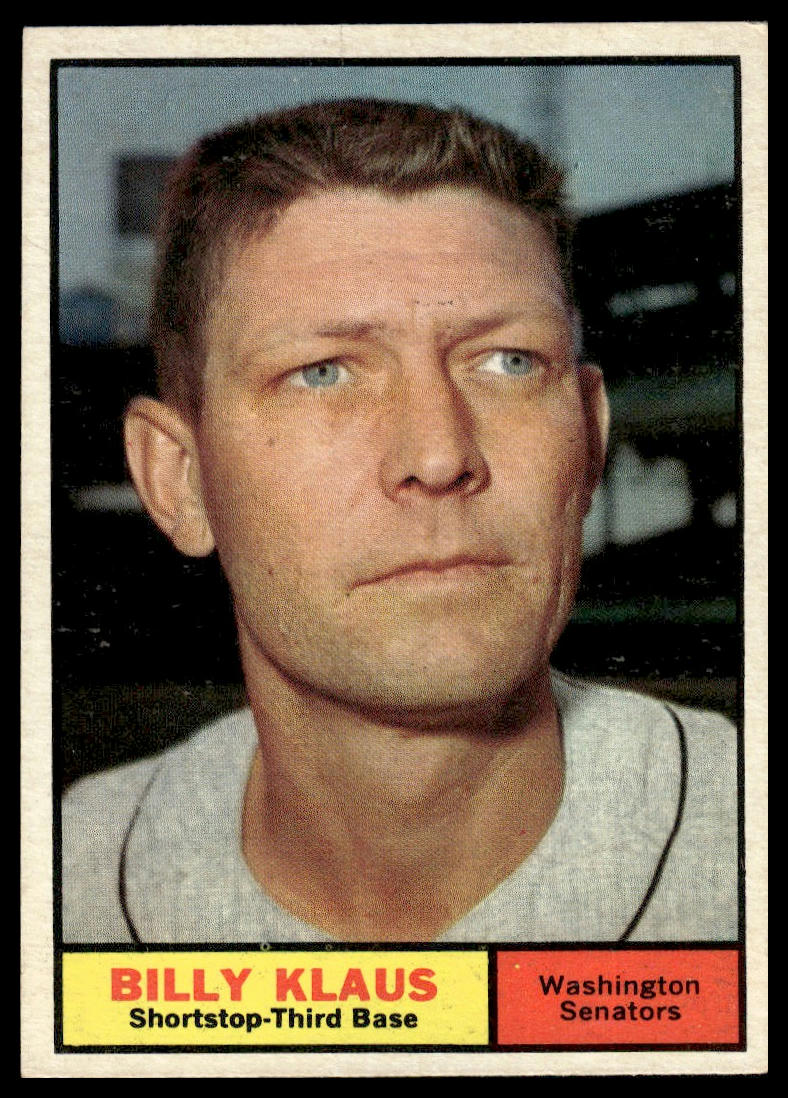 1961 Topps #187 Billy Klaus Washington Senators Excellent