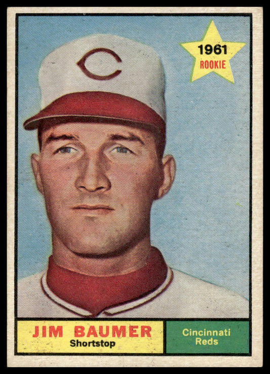1961 Topps #292 Jim Baumer Cincinnati Reds Rookie Excellent