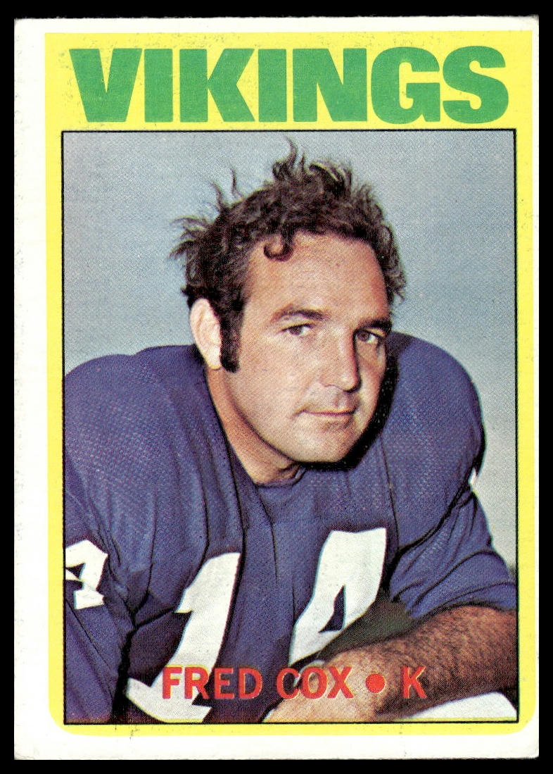 1972 Topps #194 Fred Cox Minnesota Vikings VG-EX