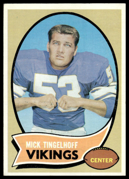 1970 Topps #158 Mick Tingelhoff Minnesota Vikings VG-EX