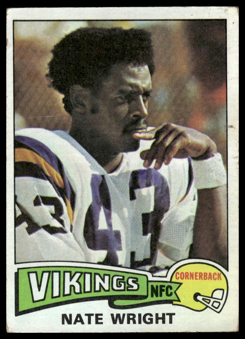 1975 Topps #130 Nate Wright Minnesota Vikings Rookie VG