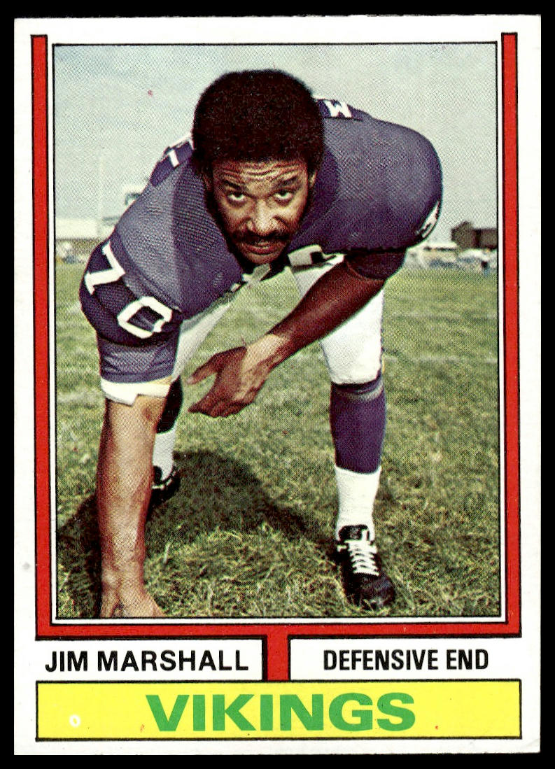 1974 Topps #377 Jim Marshall Minnesota Vikings EX-NM