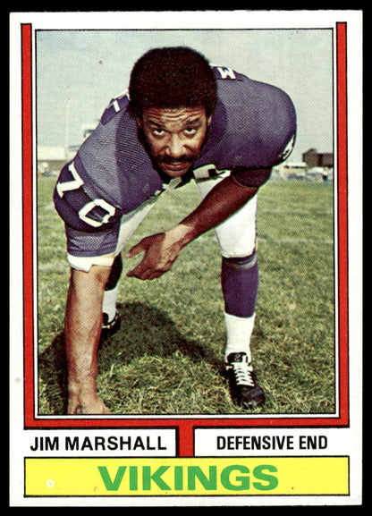 1974 Topps #377 Jim Marshall Minnesota Vikings EX-NM