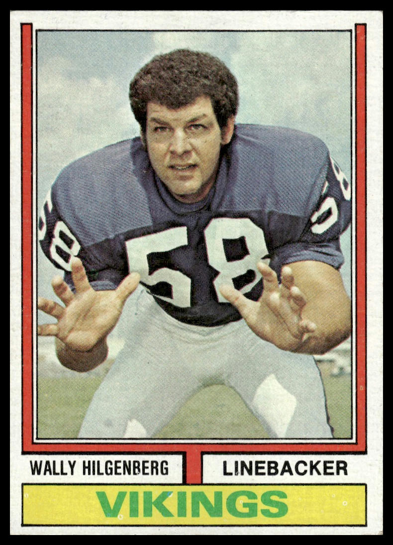 1974 Topps #489 Wally Hilgenberg Minnesota Vikings EX