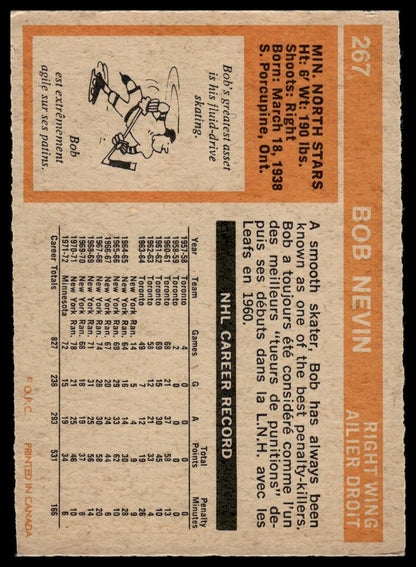 1972-73 O-Pee-Chee #267 Bob Nevin Minnesota North Stars VG-EX