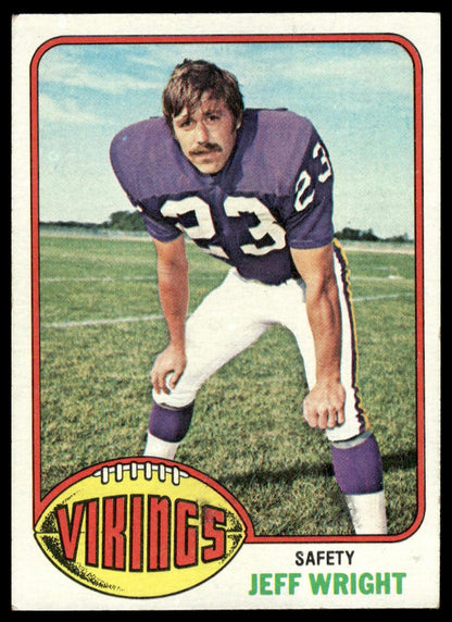 1976 Topps #211 Jeff Wright Minnesota Vikings Rookie Very Good