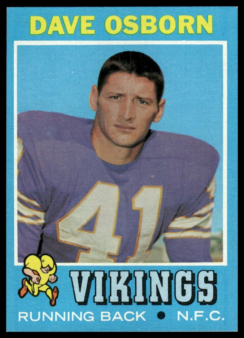1971 Topps #225 Dave Osborn Minnesota Vikings Excellent