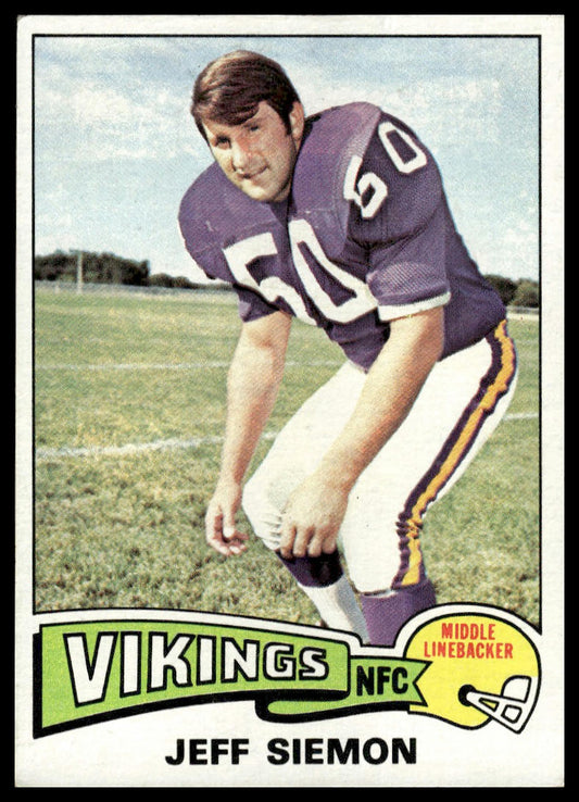 1975 Topps #268 Jeff Siemon Minnesota Vikings VG