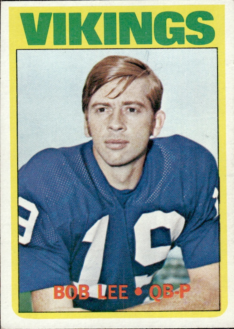 1972 Topps #71 Bob Lee Minnesota Vikings Rookie VG