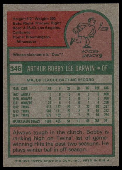 1975 Topps #346 Bobby Darwin Minnesota Twins VG-EX