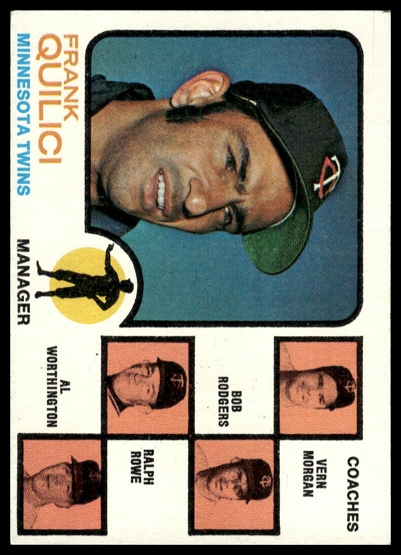 1973 Topps #49a Frank Quilici Minnesota Twins EX