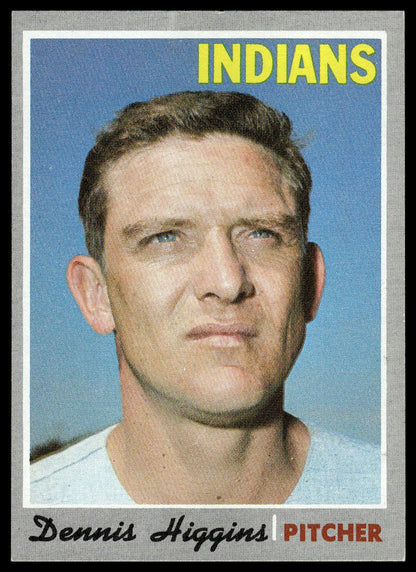 1970 Topps #257 Dennis Higgins Cleveland Indians Excellent
