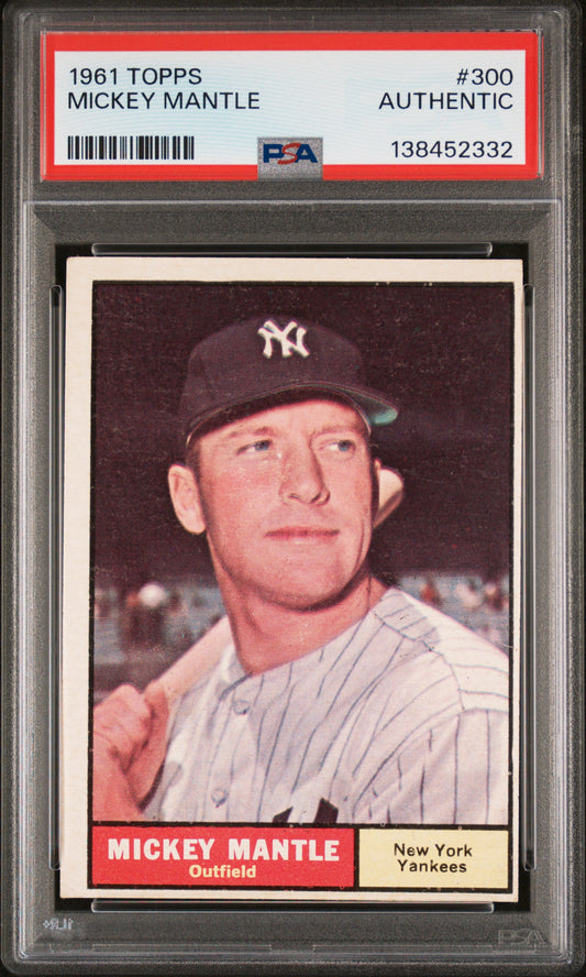 1961 Topps #300 Mickey Mantle New York Yankees PSA Authentic