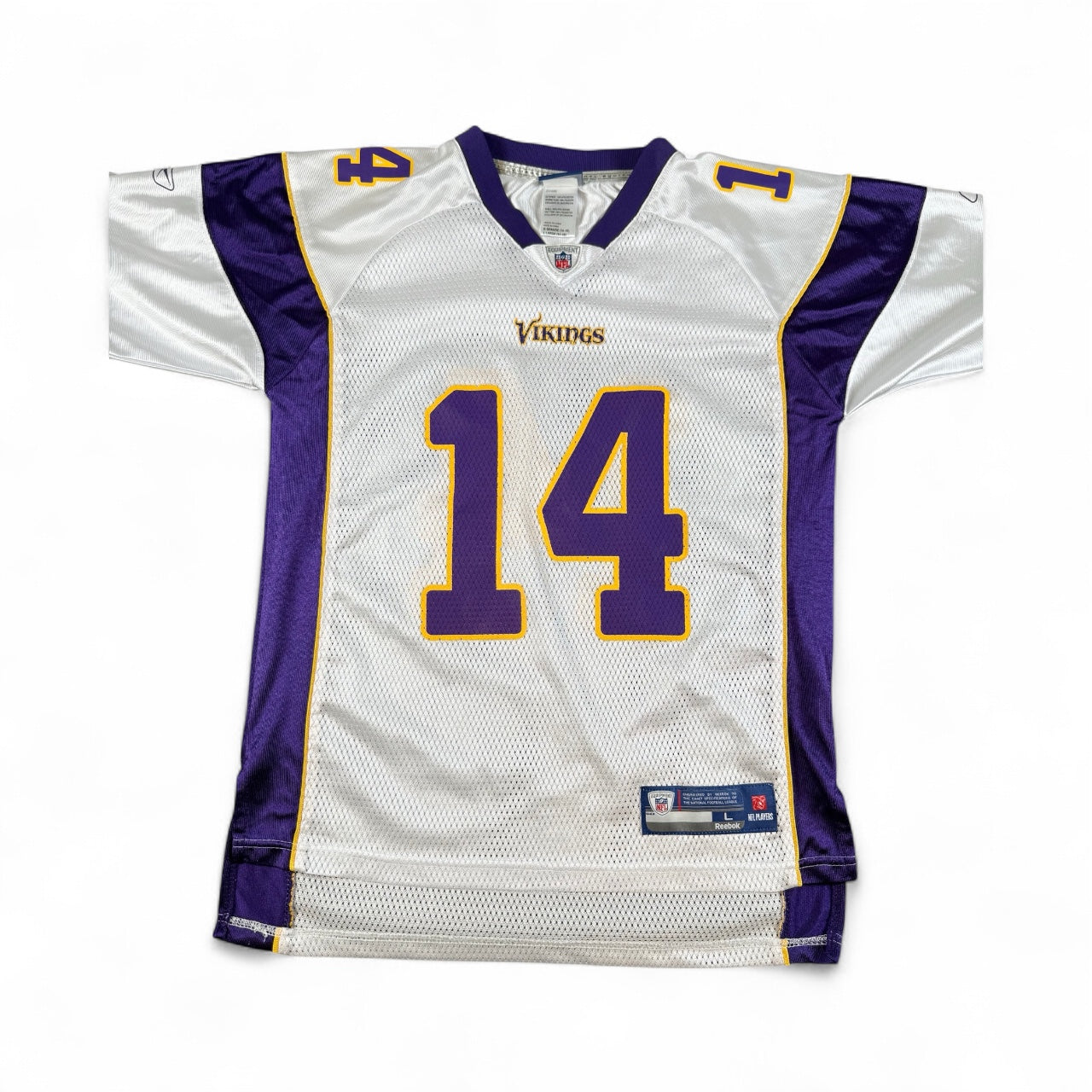 Minnesota Vikings Joe Webb #14 White NFL Reebok Jersey – Youth Size Large